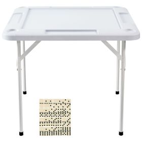 Mahjong Table, Square 4 Player Folding Card Table with 4 Cup Holders & 4 Chip Trays Mahjong Table, Square 4 Player Folding Card Table with 4 Cup Holders & 4 Chip Trays