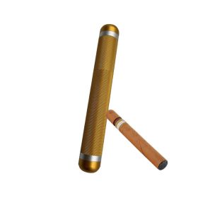 Portable Metal Cigar Humidor Cigar Storage Tube (Color: Gold, Type: Cigaret Box)