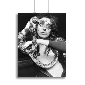 Alice Cooper with his snake Katrina Canvas Print or Poster (Type: Poster Print, size: 12" x 8" / 30cm x 20cm (approx))