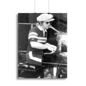 Elton John at the piano Canvas Print or Poster (Type: Standard Framed Canvas Print, size: 16" x 12" / 42cm x 30cm (approx))